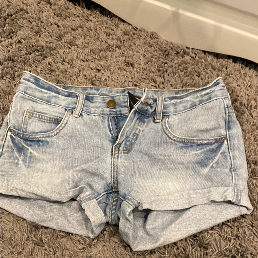 Billabong Blue Jean Shorts Distressed Cut-Off Style